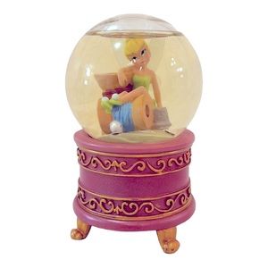 Disney Store Tinkerbell Sitting On Spools of Thread 3 1/2" Miniature Snow Globe